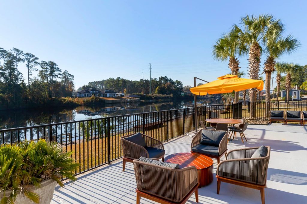 Four Points Patio overlooking waterway